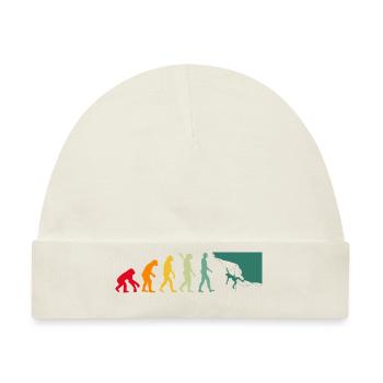 Evolution Graphic Climbing Climber Bouldering Boul - Baby Premium Organic Mütze - Naturweiß - Vorne