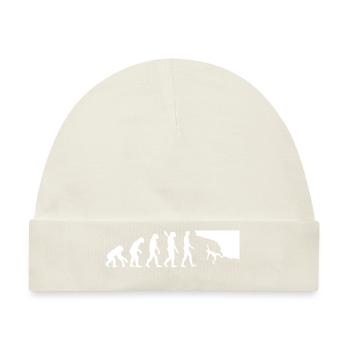 Evolution Graphic Climbing Climber Bouldering Boul - Baby Premium Organic Mütze - Naturweiß - Vorne