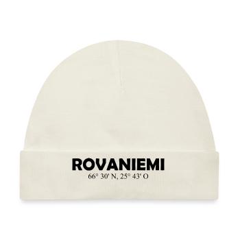 Rovaniemi - Finland - Coordinates - Longitude - Baby Premium Organic Mütze - Naturweiß - Vorne