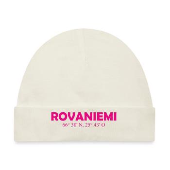 Rovaniemi - Finland - Coordinates - Longitude - Baby Premium Organic Mütze - Naturweiß - Vorne