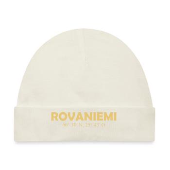 Rovaniemi - Finland - Coordinates - Longitude - Baby Premium Organic Mütze - Naturweiß - Vorne