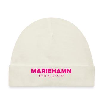 Mariehamn - Finland - Coordinates - Longitude - Baby Premium Organic Mütze - Naturweiß - Vorne
