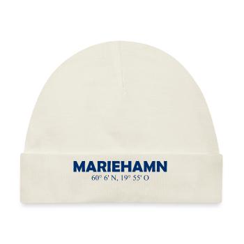Mariehamn - Finland - Coordinates - Longitude - Baby Premium Organic Mütze - Naturweiß - Vorne