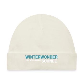 Schnee Winterwonder Winterzeit Schneeflocke - Baby Premium Organic Mütze - Naturweiß - Vorne