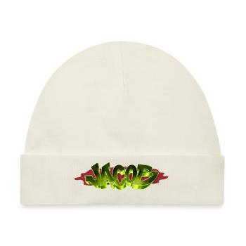 Jacob Graffiti Name - Baby Premium Organic Mütze - Naturweiß - Vorne