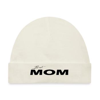 Best Mom black - Baby Premium Organic Mütze - Naturweiß - Vorne