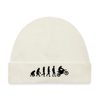 Motocross motorrad evolution schwarz - Baby Premium Organic Mütze - Naturweiß - Vorne