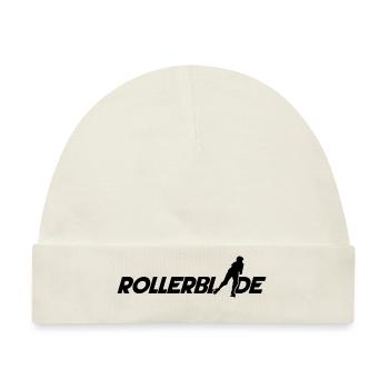 Rollerblade schrift silhouette schwarz - Baby Premium Organic Mütze - Naturweiß - Vorne