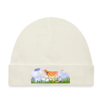 Bauernhoftiere / Tiere im Herzen - Baby Premium Organic Mütze - Naturweiß - Vorne
