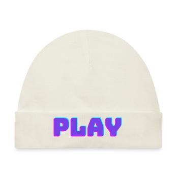 PLAY - das Piece für Gamer - Baby Premium Organic Mütze - Naturweiß - Vorne