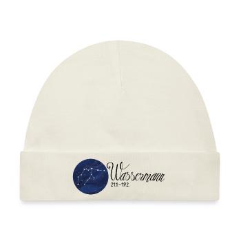 Sternzeichen Wassermann Tierkreiszeichen Astrologi - Baby Premium Organic Mütze - Naturweiß - Vorne
