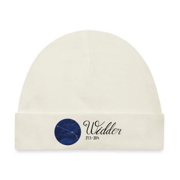 Sternzeichen Widder Tierkreiszeichen Astrologie - Baby Premium Organic Mütze - Naturweiß - Vorne