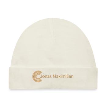 Für Jonas Maximilian - Baby Premium Organic Mütze - Naturweiß - Vorne