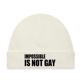 impossible is not gay - Baby Premium Organic Mütze - Naturweiß - Vorne