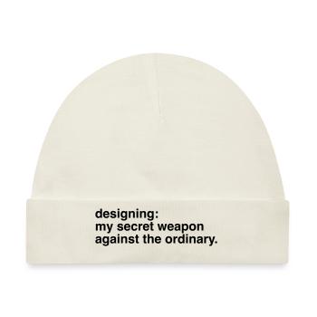 Designer Designerin Design 001 - Baby Premium Organic Mütze - Naturweiß - Vorne