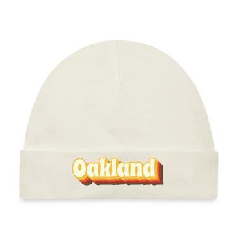 Oakland Retro Vintage Text - Baby Premium Organic Mütze - Naturweiß - Vorne