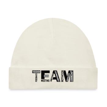 Team Teamwork Leitsprüche Motivation - Baby Premium Organic Mütze - Naturweiß - Vorne