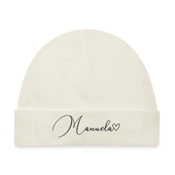 Manuela Name Vorname Mädchen - Baby Premium Organic Mütze - Naturweiß - Vorne