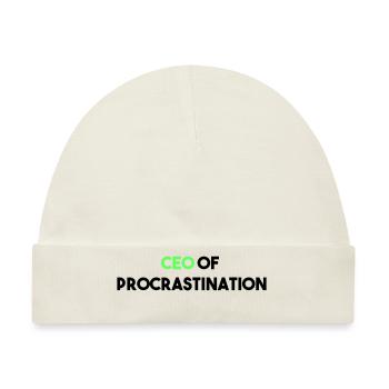CEO VON PROCRASTINATION - Baby Premium Organic Mütze - Naturweiß - Vorne