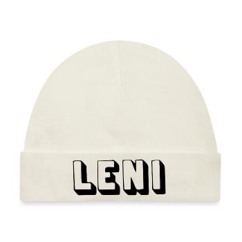 Name - Leni - Baby Premium Organic Mütze - Naturweiß - Vorne