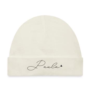 Name Paula - Baby Premium Organic Mütze - Naturweiß - Vorne
