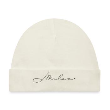 Name Milan - Baby Premium Organic Mütze - Naturweiß - Vorne