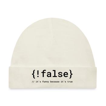 Code Humor Tee: Der logische Witz - Baby Premium Organic Mütze - Naturweiß - Vorne