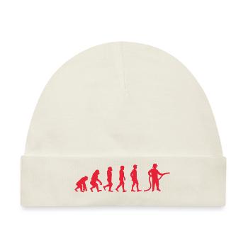 Evolution Feuerwehrmann rot - Baby Premium Organic Mütze - Naturweiß - Vorne