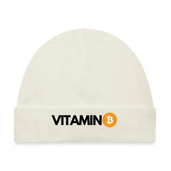 Krypto VITAMIN B Bitcoin BTC - Baby Premium Organic Mütze - Naturweiß - Vorne
