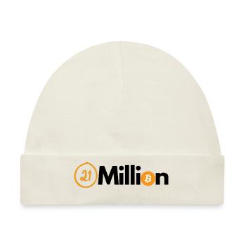 Krypto 21 Million BTC Bitcoin - Baby Premium Organic Mütze - Naturweiß - Vorne