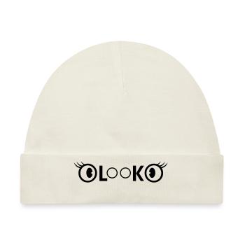 Look Logo 2 - Baby Premium Organic Mütze - Naturweiß - Vorne