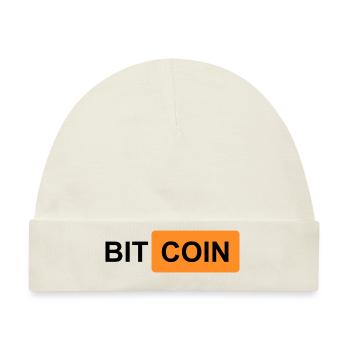 Krypto Bitcoin BTC prn 1 - Baby Premium Organic Mütze - Naturweiß - Vorne