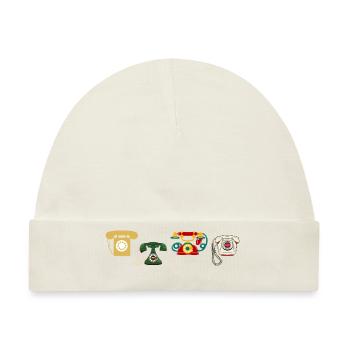 Vintage-Retro-Telefon - Baby Premium Organic Mütze - Naturweiß - Vorne