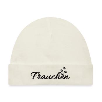 Frauchen von einer Katze | Katzenpfoten - Baby Premium Organic Mütze - Naturweiß - Vorne