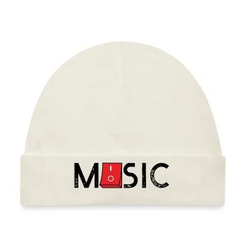 Music On Off - Baby Premium Organic Mütze - Naturweiß - Vorne