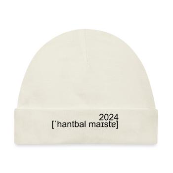 handball Meister 2024 Lautschrift - Baby Premium Organic Mütze - Naturweiß - Vorne