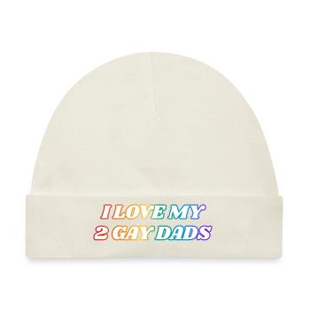Ich liebe meine 2 schwulen Väter LGBTQ Pride - Baby Premium Organic Mütze - Naturweiß - Vorne