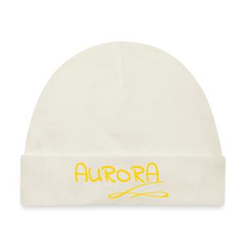 Geschenk für Aurora - Baby Premium Organic Mütze - Naturweiß - Vorne