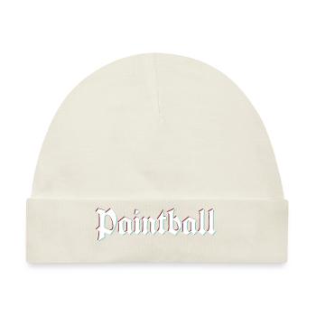 Rustikales Paintball-Logo mit 3D-Verzerrungseffekt - Baby Premium Organic Mütze - Naturweiß - Vorne