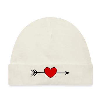 rotes Herz rot Valentinstag Geschenk - Baby Premium Organic Mütze - Naturweiß - Vorne
