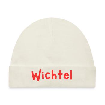 Wichtel rot - Baby Premium Organic Mütze - Naturweiß - Vorne