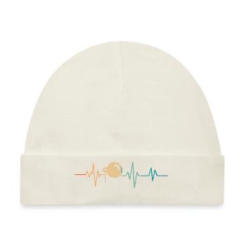 Heartbeat Retro Brille Monokel - Baby Premium Organic Mütze - Naturweiß - Vorne
