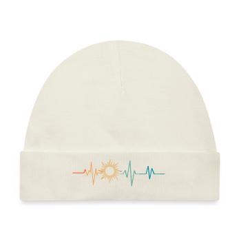 Retro Heartbeat Sun - Baby Premium Organic Mütze - Naturweiß - Vorne