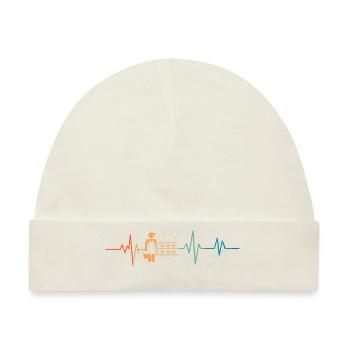 Heartbeat Retro Züchter - Baby Premium Organic Mütze - Naturweiß - Vorne