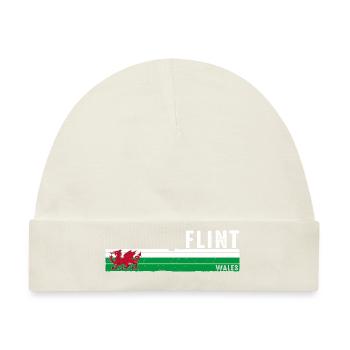 Entdecken Sie das Retro-inspirierte Stadtdesign von Flint Wales - Baby Premium Organic Mütze - Naturweiß - Vorne