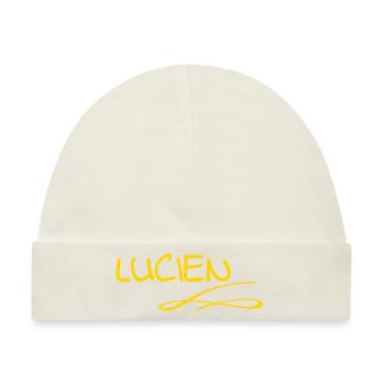 Vorname Lucien - Baby Premium Organic Mütze - Naturweiß - Vorne