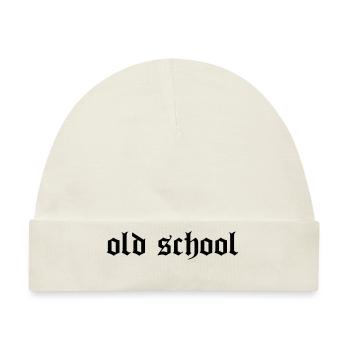 "Old School" - Baby Premium Organic Mütze - Naturweiß - Vorne