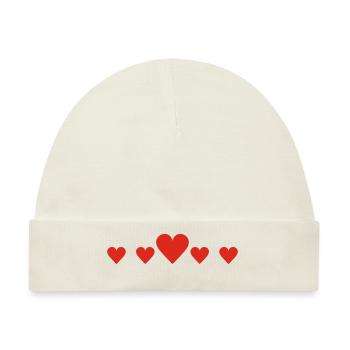 love liebe herz herzen - Baby Premium Organic Mütze - Naturweiß - Vorne
