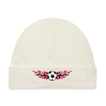 Football Flames (Norwegen) - Baby Premium Organic Mütze - Naturweiß - Vorne