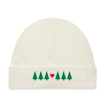 Weihnachtsbaum mit Herz - Baby Premium Organic Mütze - Naturweiß - Vorne